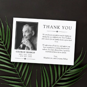 White Minimalistisch Foto Beileid Vielen Dank Dankeskarte