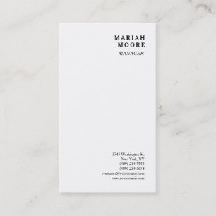 White Minimalistisch Personal Präsentation Visitenkarte