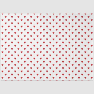 White mit Red Hearts Tissue Paper Seidenpapier