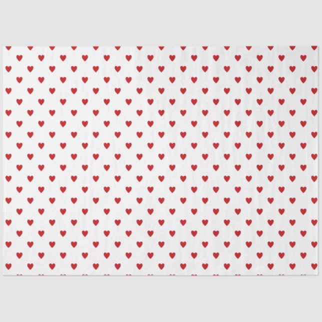 White mit Red Hearts Tissue Paper Seidenpapier (Vorderseite)