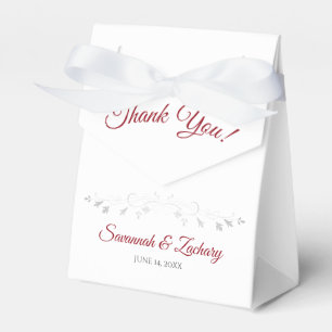 White mit Red Simple Elegante Wedding Danke Geschenkschachtel