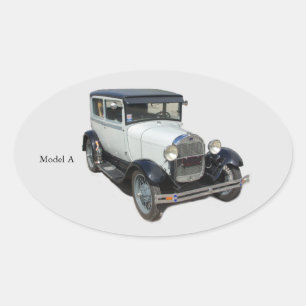 White Model A Aufkleber