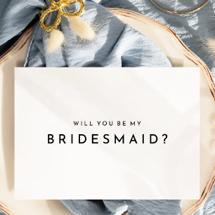 White Modern Bold Wedding Bridesmaid Vorschlagskar Einladung