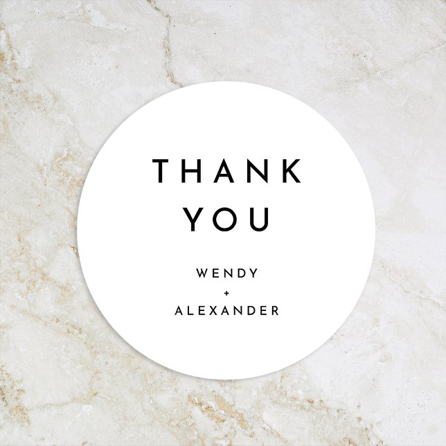 White Modern Bold Wedding Danke, dass du Sticker b (Von Creator hochgeladen)
