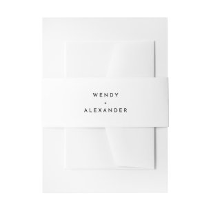 White Modern Bold Wedding Einladungsbanderole