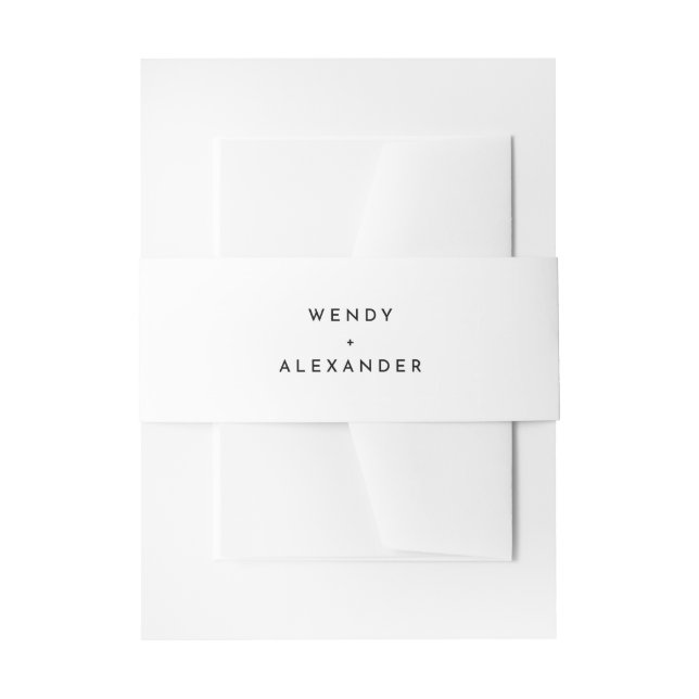 White Modern Bold Wedding Einladungsbanderole (Vorderseite Beispiel)