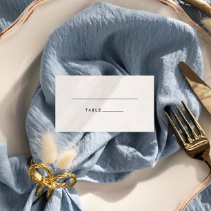 White Modern Bold Wedding Flat Platzkarte