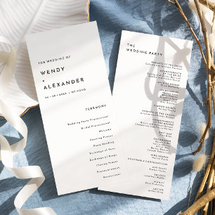 White Modern Bold Wedding Flat Programm