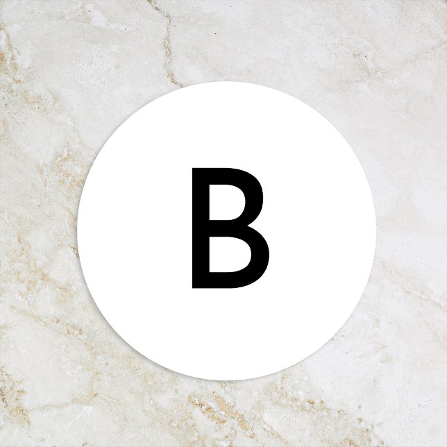 White Modern Bold Wedding Monogram Umschlag Aufkle Runder Aufkleber (Von Creator hochgeladen)