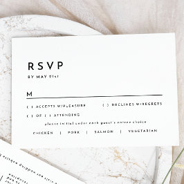 White Modern Bold Wedding RSVP Response Card