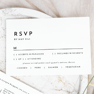 White Modern Bold Wedding RSVP Response Card