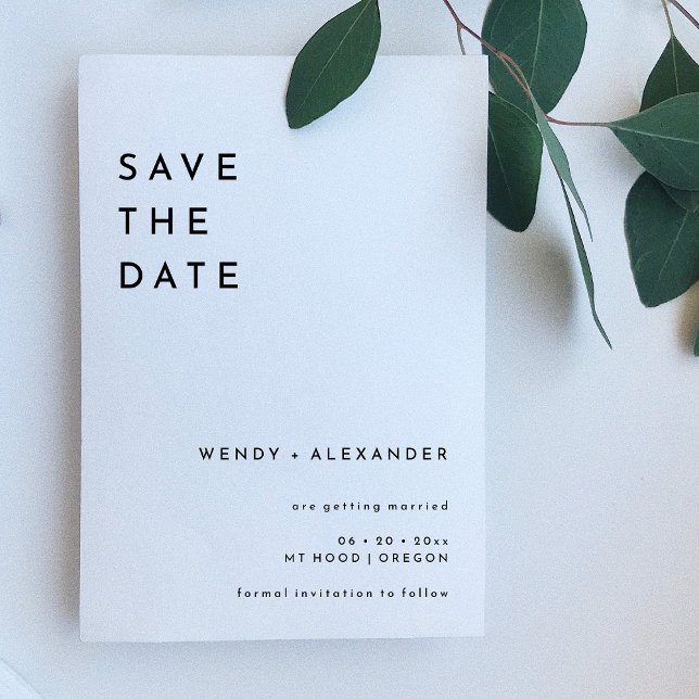 White Modern Bold Wedding Save The Date (Von Creator hochgeladen)