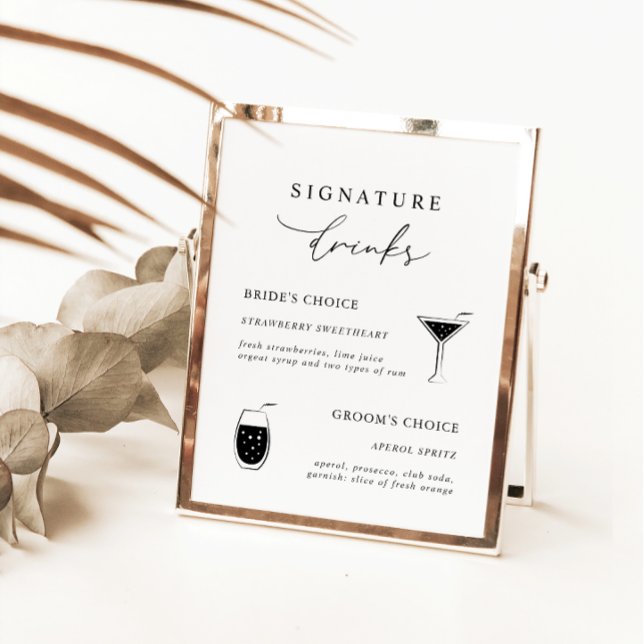 White Modern Calligraphy Signature Drinks Zeichen (Von Creator hochgeladen)