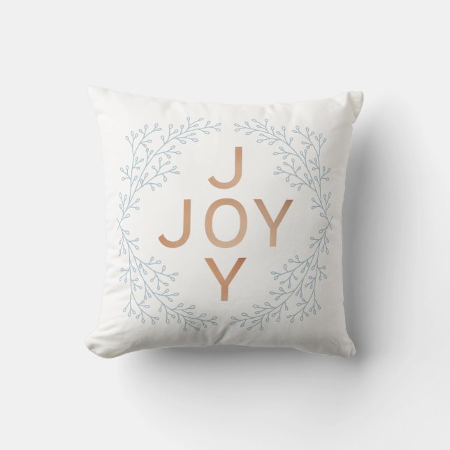 White Modern Christmas JOY Kissen (Vorderseite)