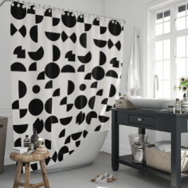White Modern Elegant Geometric Tribal Duschvorhang