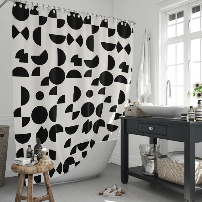 White Modern Elegant Geometric Tribal Duschvorhang (White Modern Elegant Geometric Tribal Shower Curtain)