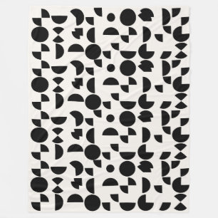 White Modern Elegant Geometric Tribal Fleecedecke