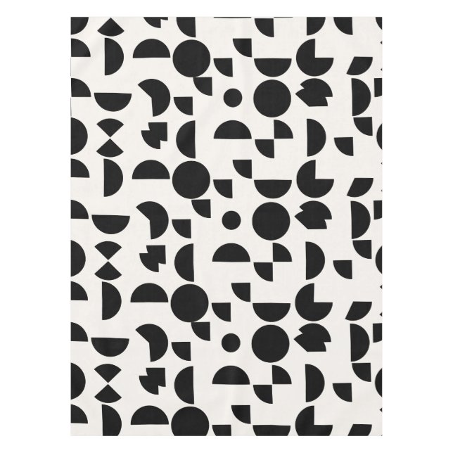 White Modern Elegant Geometric Tribal Tischdecke (Vorderseite)