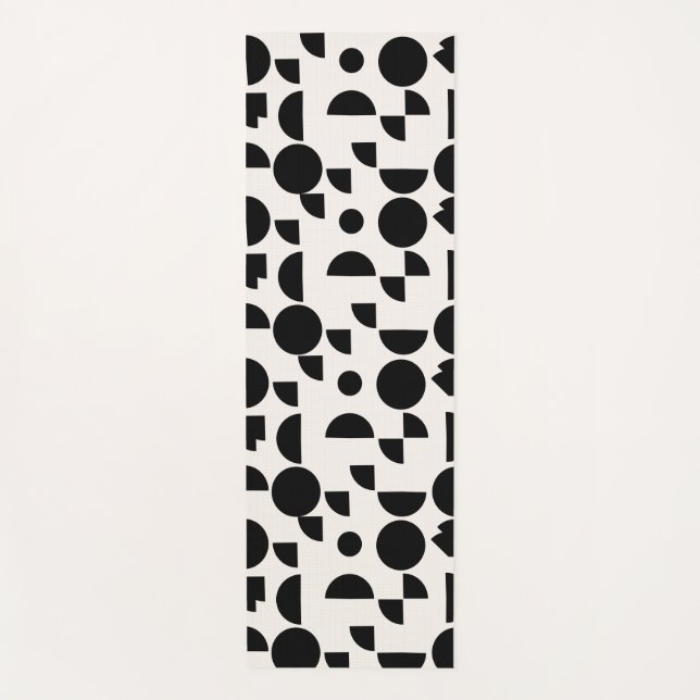 White Modern Elegant Geometric Tribal Yogamatte (Vorderseite)