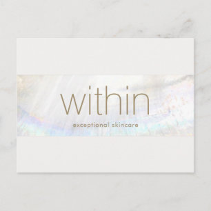 White Modern Elegant Seashell Stripe Postkarte
