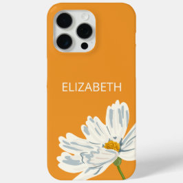 White Modern Flower Personalize Name  Case-Mate iPhone Hülle