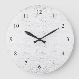 White Modern Marble Textured Wall Clock Große Wanduhr