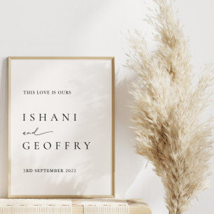 White Modern Minimal Wedding Welcome Plakat