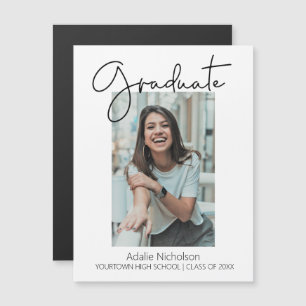 White Modern Minimalistisch Abschluss Foto Magnetkarte