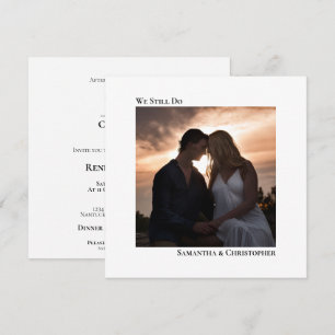 White Modern Minimalistisch Vow Renewal Foto Einladung