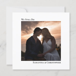 White Modern Minimalistisch Vow Renewal Foto Einladung