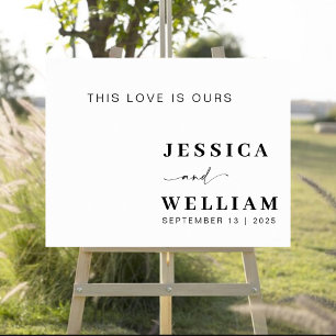 White Modern Minimalistisch Wedding Willkommenszei Poster