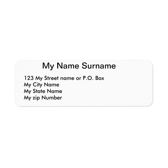 White Modern Return Address Label (Vorne)