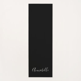 White Modern Script auf Black Personalisiert Yoga Yogamatte