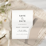 White Modern Script Save The Date<br><div class="desc">Die Einführung in unser White Modern Script Save the Date Design, wo moderne Minimalismus trifft die Kunst der Kalligraphie. Diese kuratierte Ästhetik bringt einen Hauch von Raffinesse zu Ihrem besonderen Tag - mit einer Drehung von boho, lässigem Charme. Die Kombination aus einfacher Typografie und einem stilvollen Script-Schriftart verleiht Ihrer Hochzeit...</div>