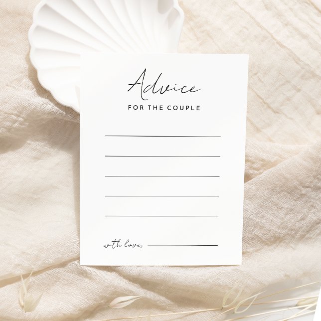 White Modern Script Wedding Advice Card Hinweiskarte (Von Creator hochgeladen)