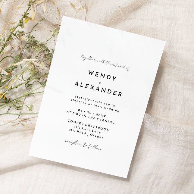 White Modern Script Wedding Einladung (Von Creator hochgeladen)