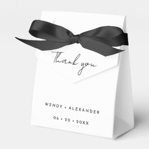 White Modern Script Wedding Vielen Dank Geschenkschachtel
