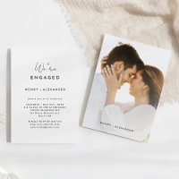 White Modern Script Wir sind Verlobte Foto Verlobu