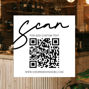 White Modern Simple Promotional Business QR Code Fensteraufkleber