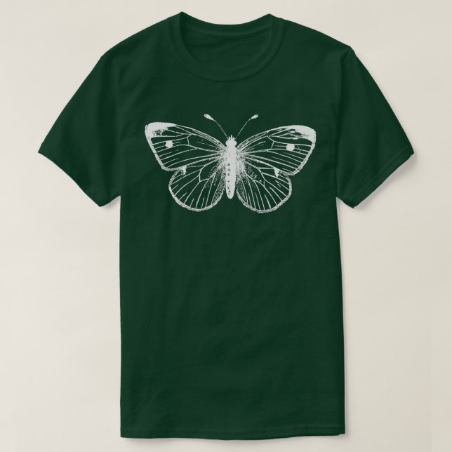 White Monarch Butterfly T-Shirt (Design vorne)