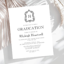 White Monogram Wappen Graduation Party