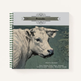 White Moo Cow Symbolismus Niedlich Grau Personal J Notizbuch