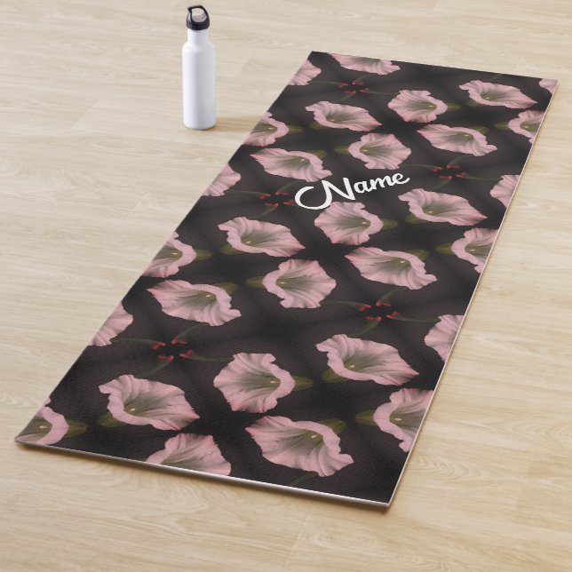 White Morning Glory Blume Muster Personalisiert Yogamatte (Beispiel)