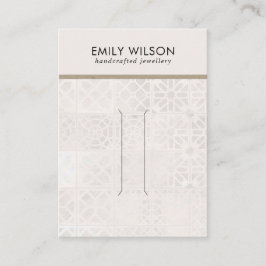 WHITE MOROCCAN TILE TEXTURE HAIR CLIP DISPLAD CARD VISITENKARTE