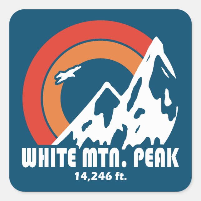 White Mountain Peak California Quadratischer Aufkleber (Vorderseite)