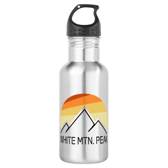 White Mountain Peak California Retro Edelstahlflasche (Vorderseite)