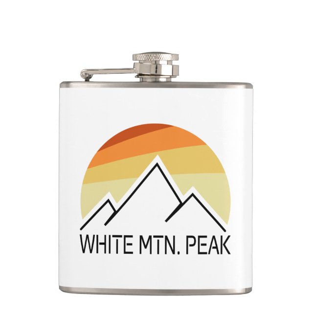 White Mountain Peak California Retro Flachmann (Vorderseite)