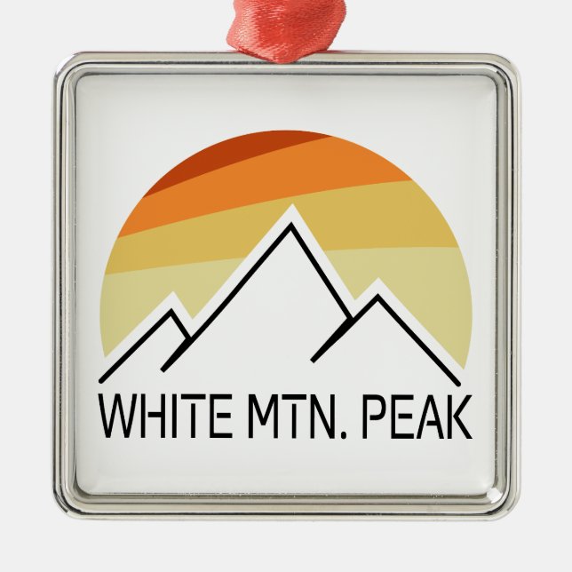 White Mountain Peak California Retro Ornament Aus Metall (Vorne)