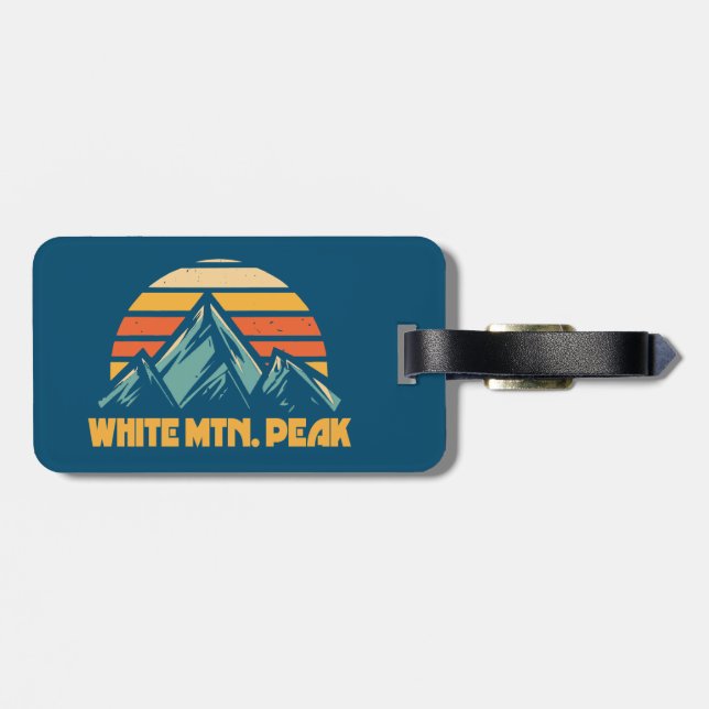 White Mountain Peak California Retro Türkis Gepäckanhänger (Rückseite horizontal)