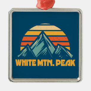 White Mountain Peak California Retro Türkis Ornament Aus Metall